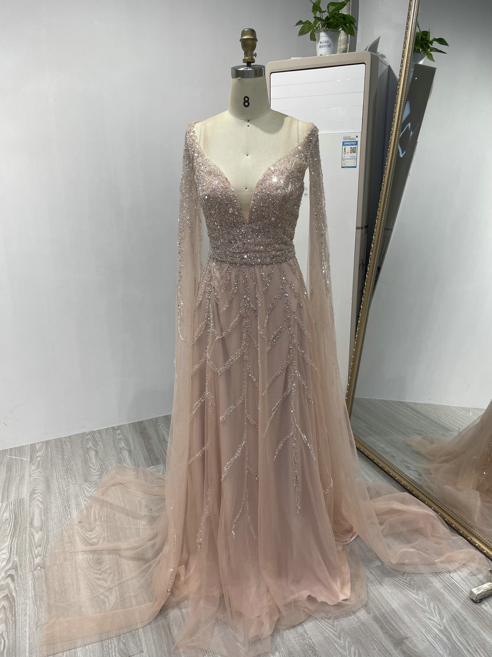 Luxury A Line Cap Sleeve Party Dress DDS061B