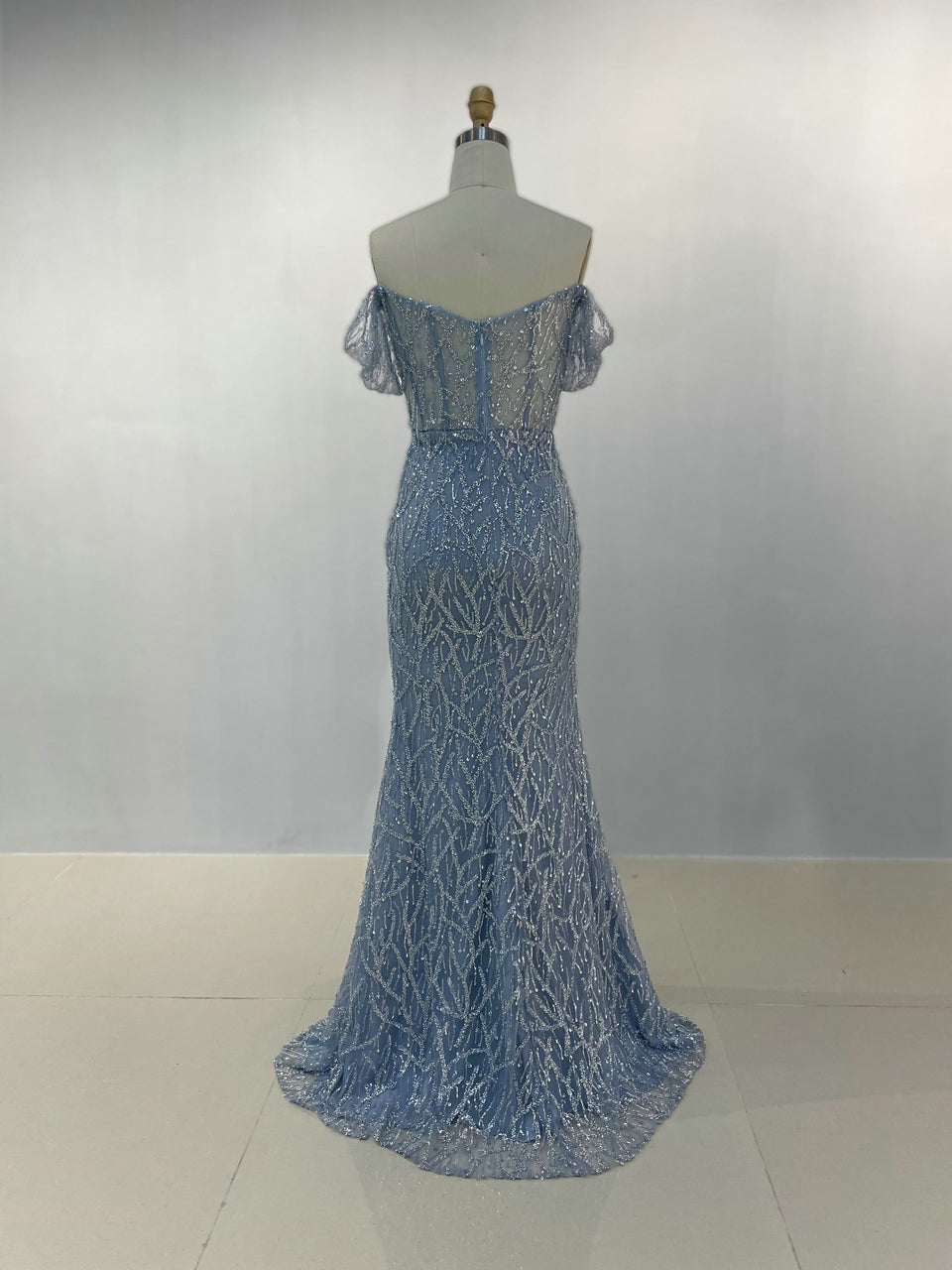 Off Shoulder Ruffle High Split Prom Dress DDS066