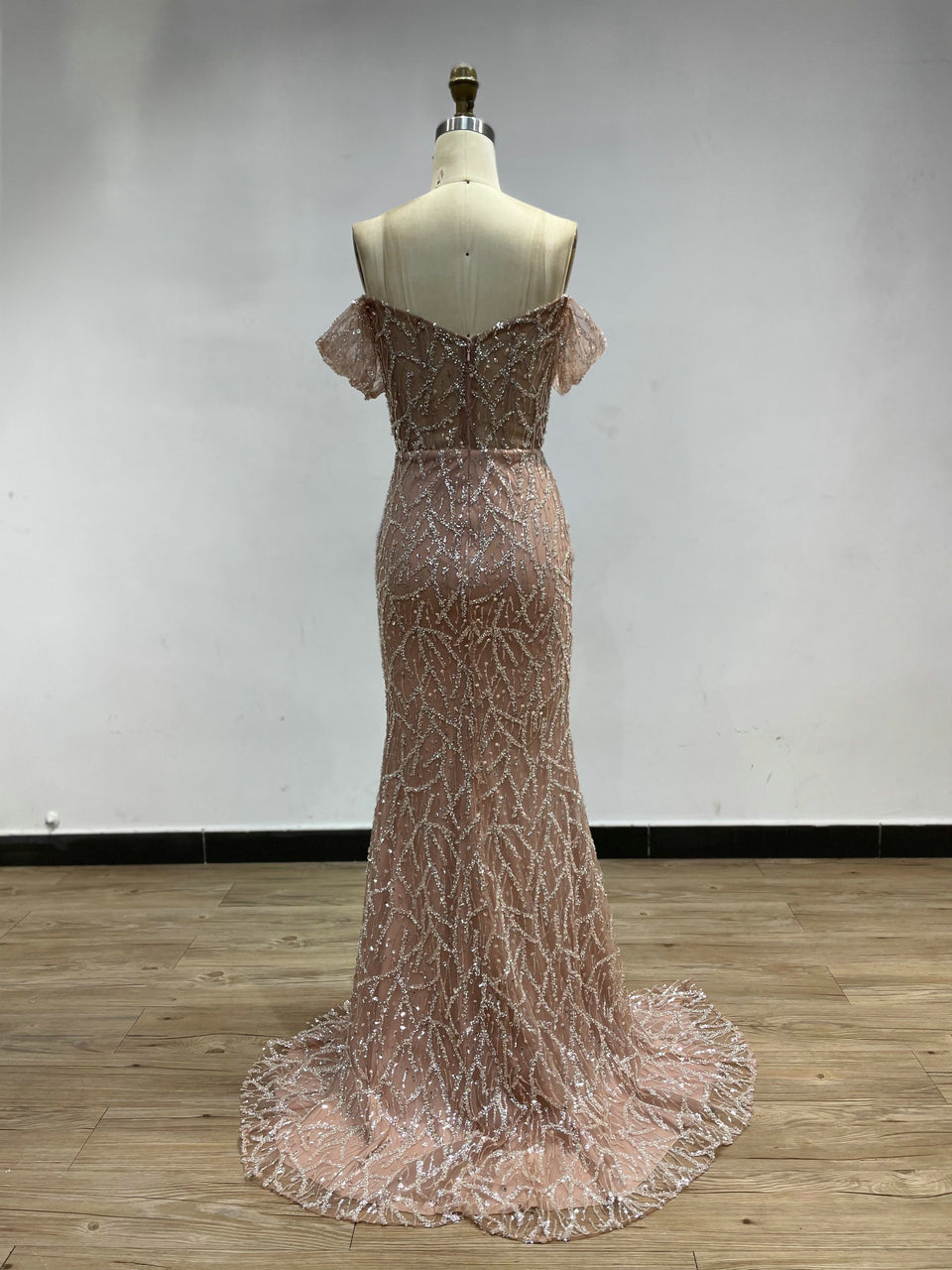 Off Shoulder Ruffle High Split Prom Dress DDS066