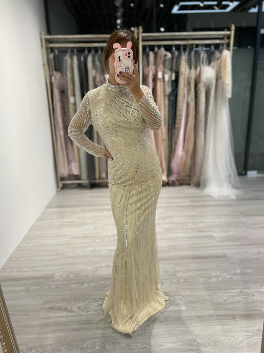 Elegant High Neck Beading Dress MB20001