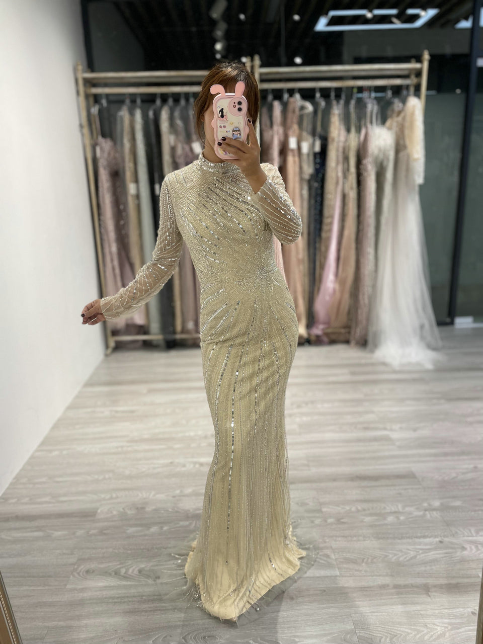 Elegant High Neck Beading Dress MB20001