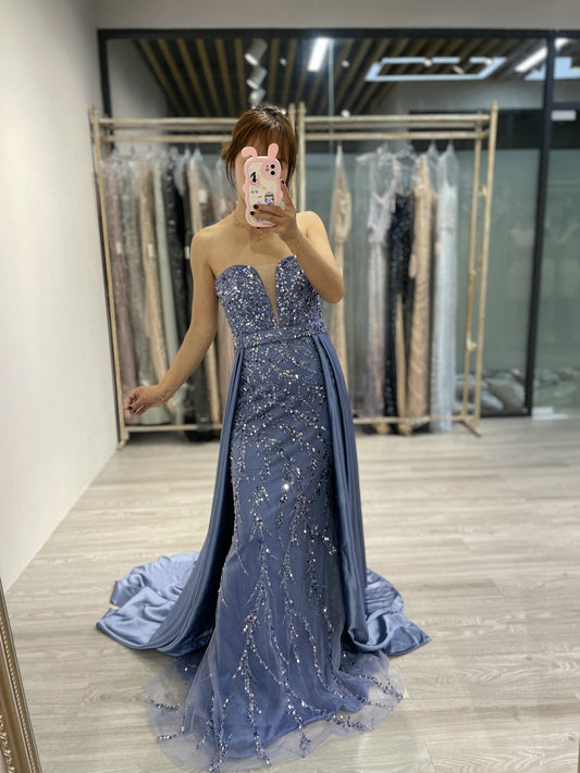 Strapless Puffy Sleeve Evening Dress MY20001
