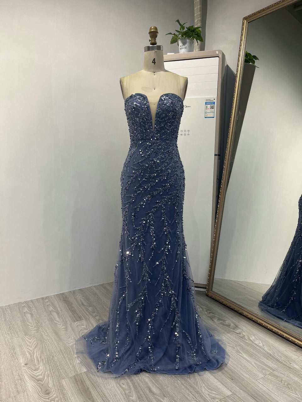 Strapless Puffy Sleeve Evening Dress MY20001