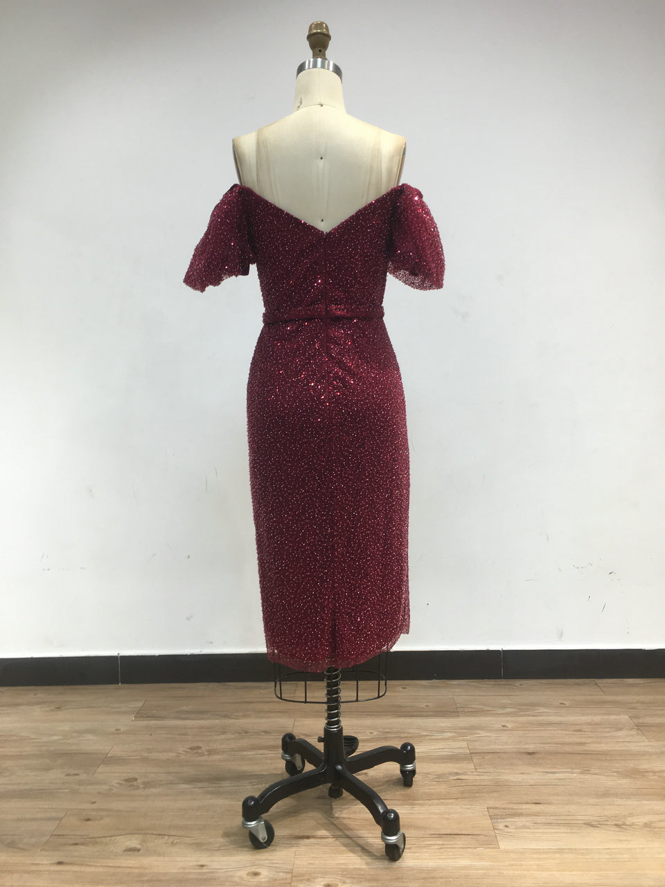 Off Shoulder Split Ruffle Short Party Dress SNA010S