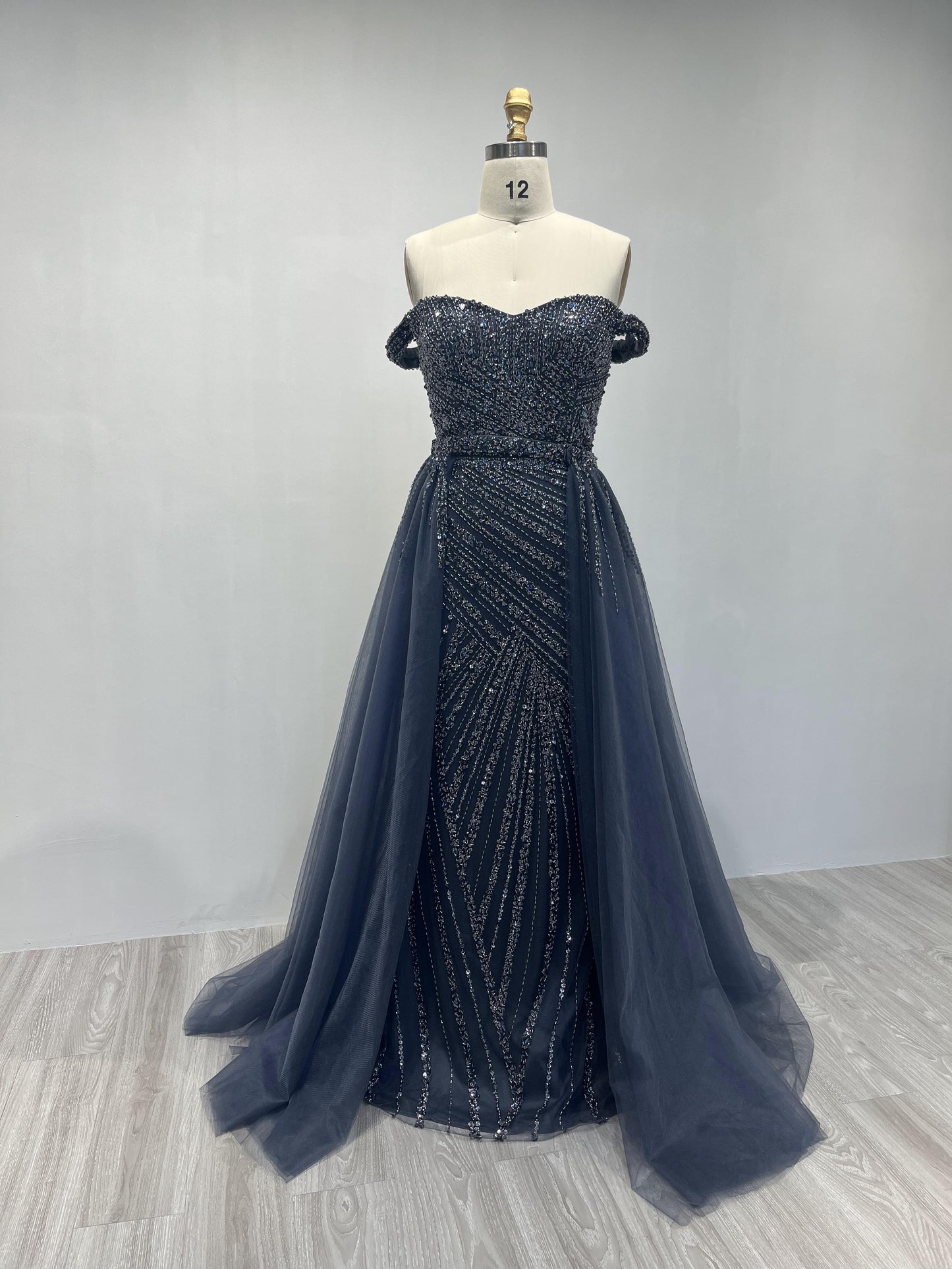 Off Shoulder Luxury Couture Beading Wedding Party Evening Dress DDS059