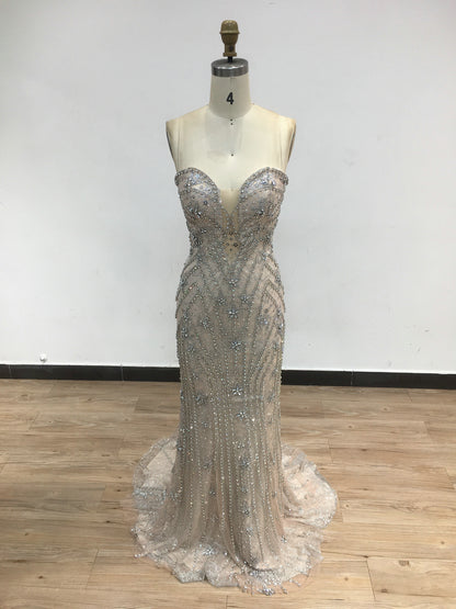 Luxury Strapless Couture Beading Mermaid Evening Party Dress DSH16188