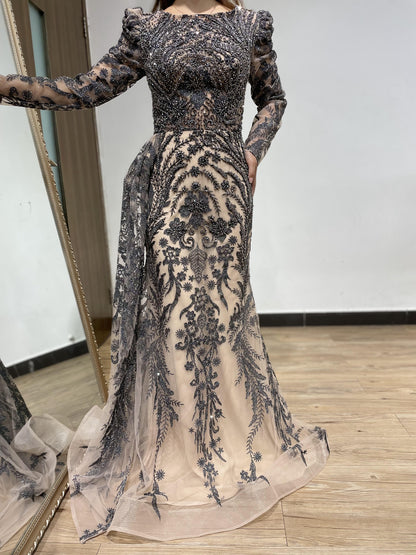 Stunning Long Sleeve Couture Lace Mother Dress DWS2414