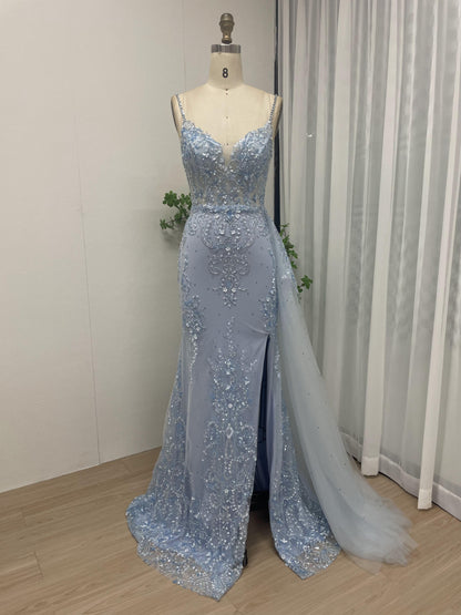 Strap Sweetheart Beading Lace Prom Dress GJE005