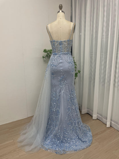 Strap Sweetheart Beading Lace Prom Dress GJE005