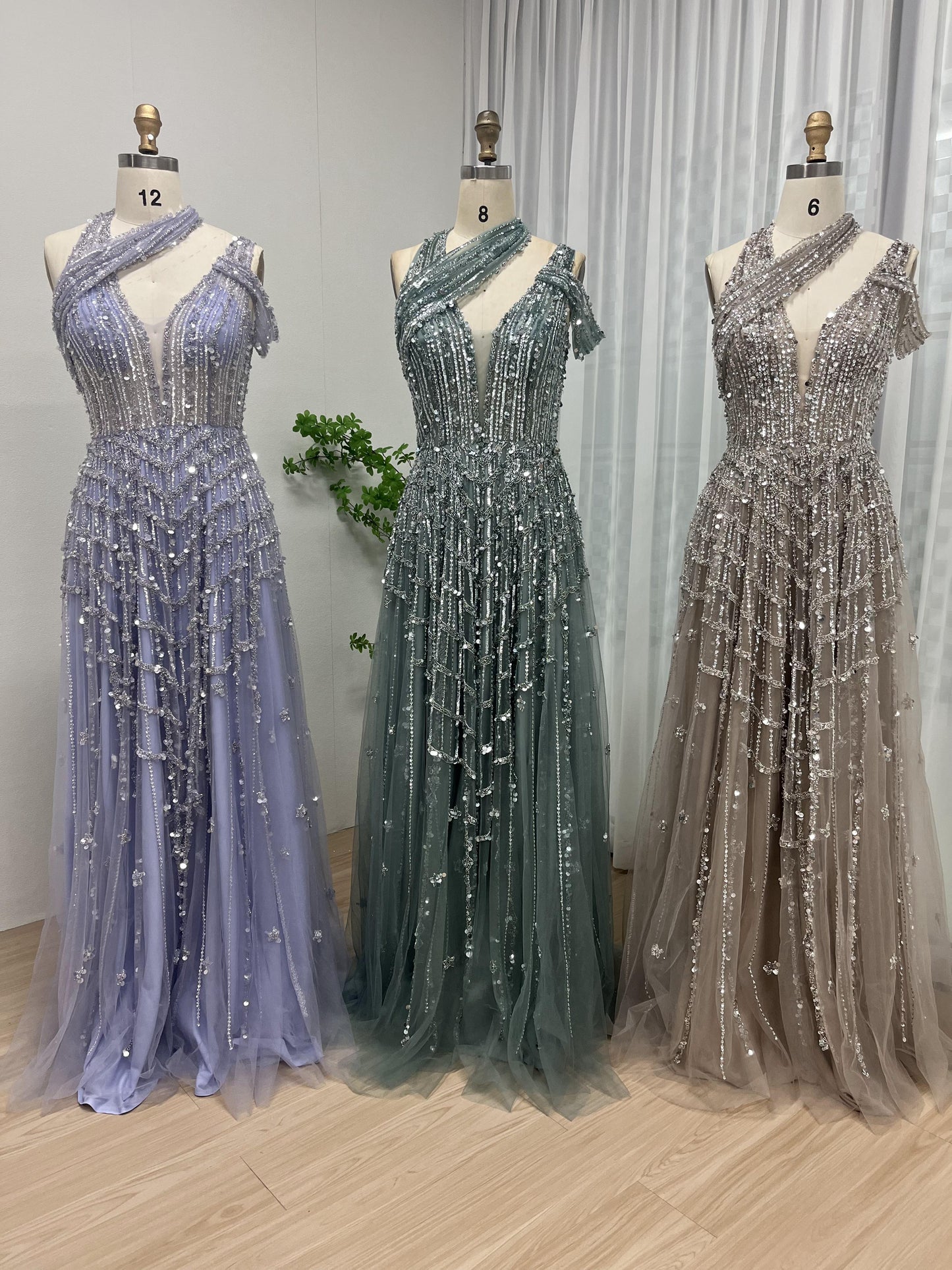 Luxury Halter Neck Couture Beading A Line Evening Dress MB40027