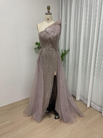 Stylish One Shoulder Lace Beading Evening Dress MB40037