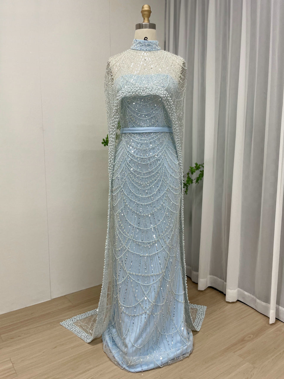 Strapless Couture Beading Cap Evening Dress MB40042-2