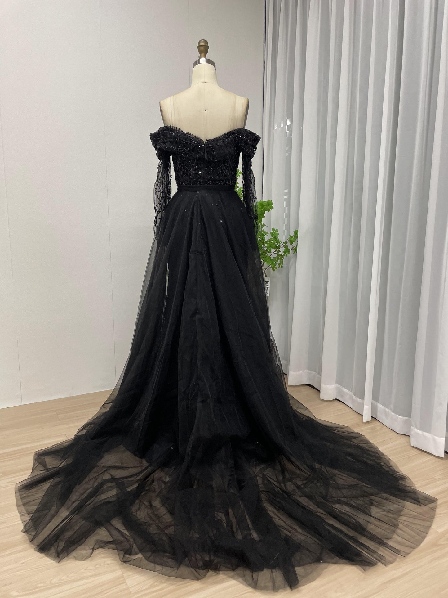 Off Shoulder Long Sleeve Evening Dress MB40047