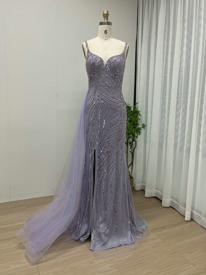 Spaghetti Strap Handmade Beading Evening Dress MB40058