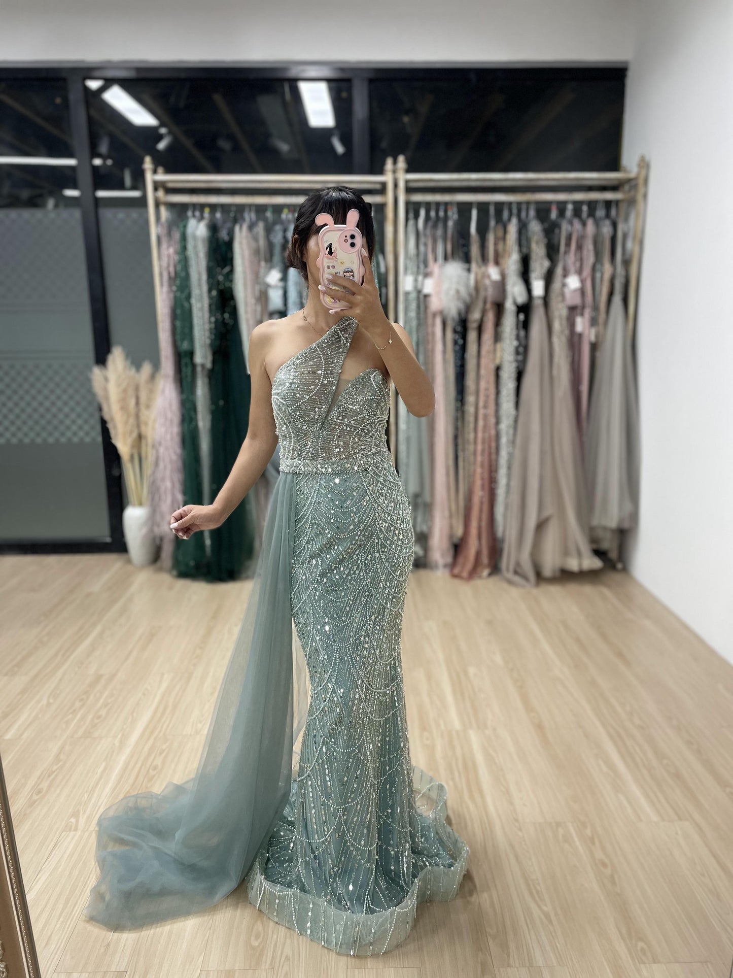 One Shoulder Couture Beading Prom Dress MB40070