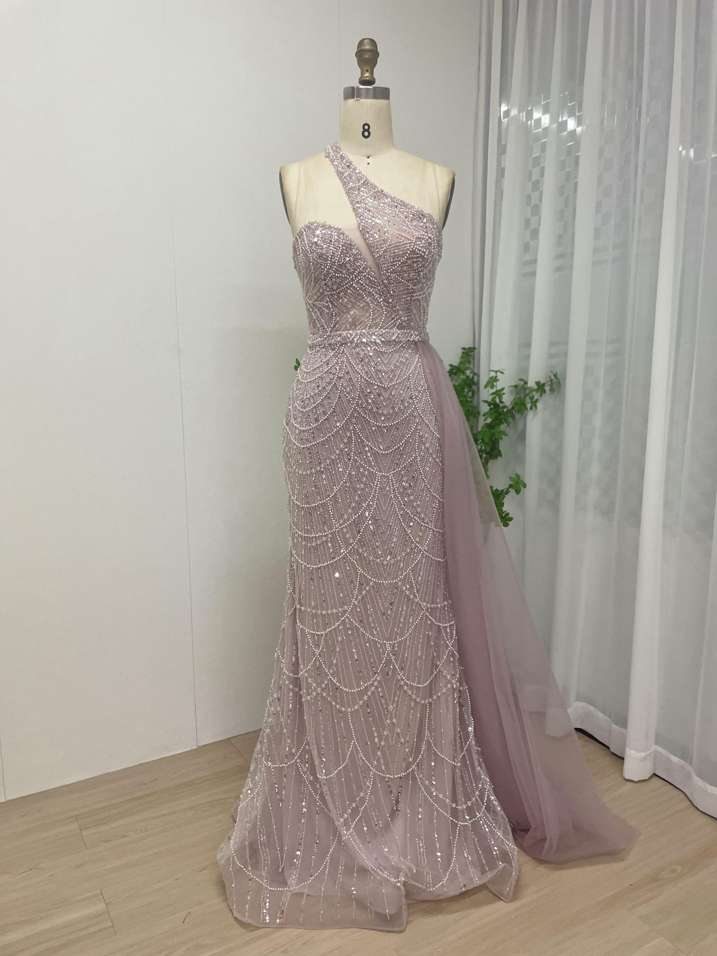 One Shoulder Couture Beading Prom Dress MB40070