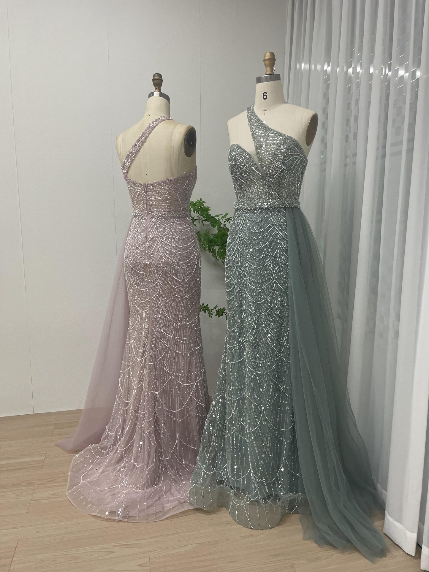 One Shoulder Couture Beading Prom Dress MB40070