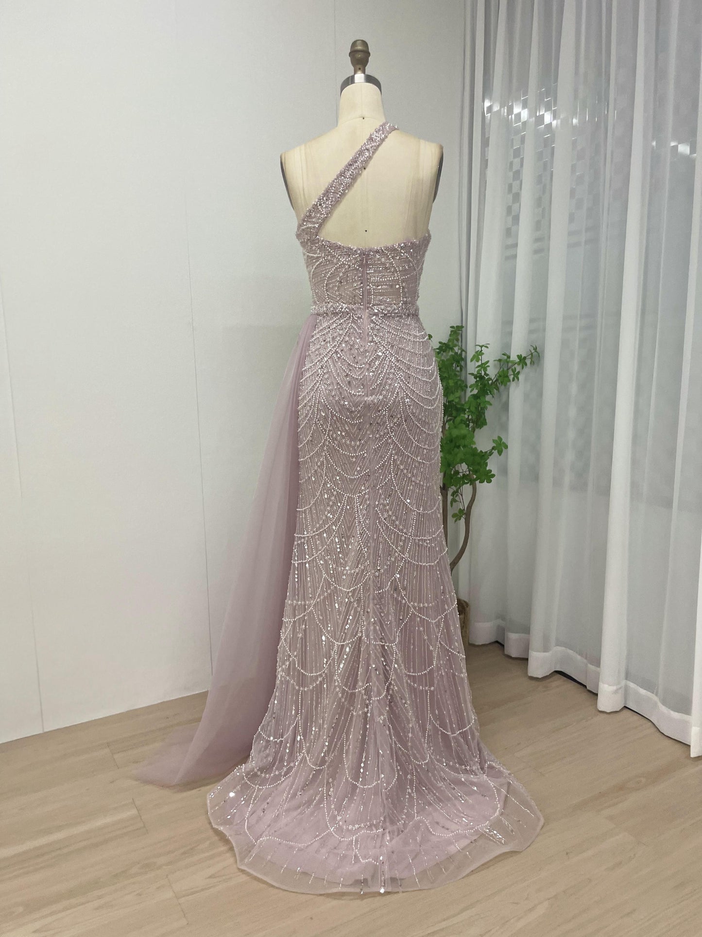 One Shoulder Couture Beading Prom Dress MB40070