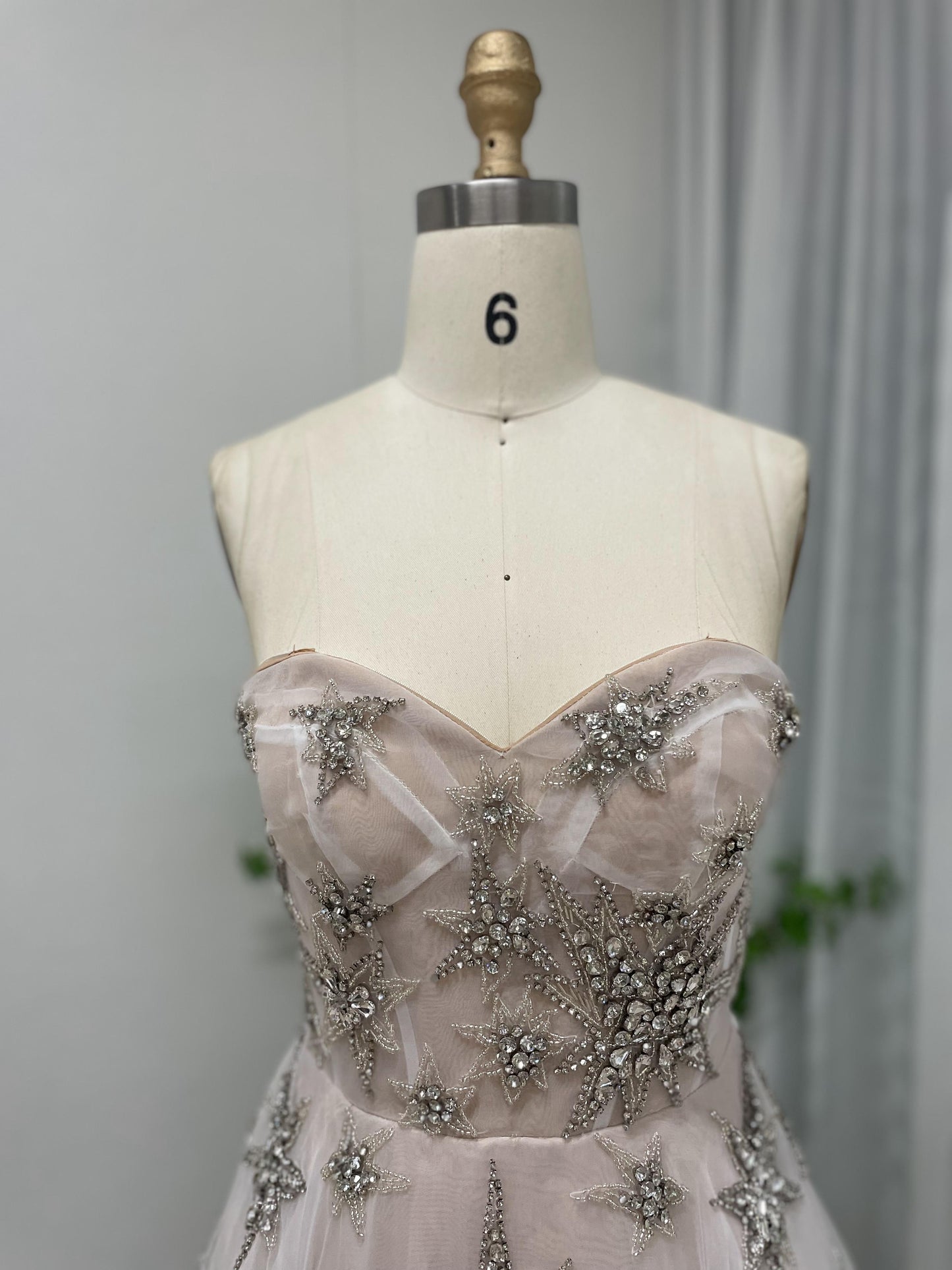 Pretty Corset Bodice Couture Stars Beading Puffy A Line Princess Evening Party Dress MB40202