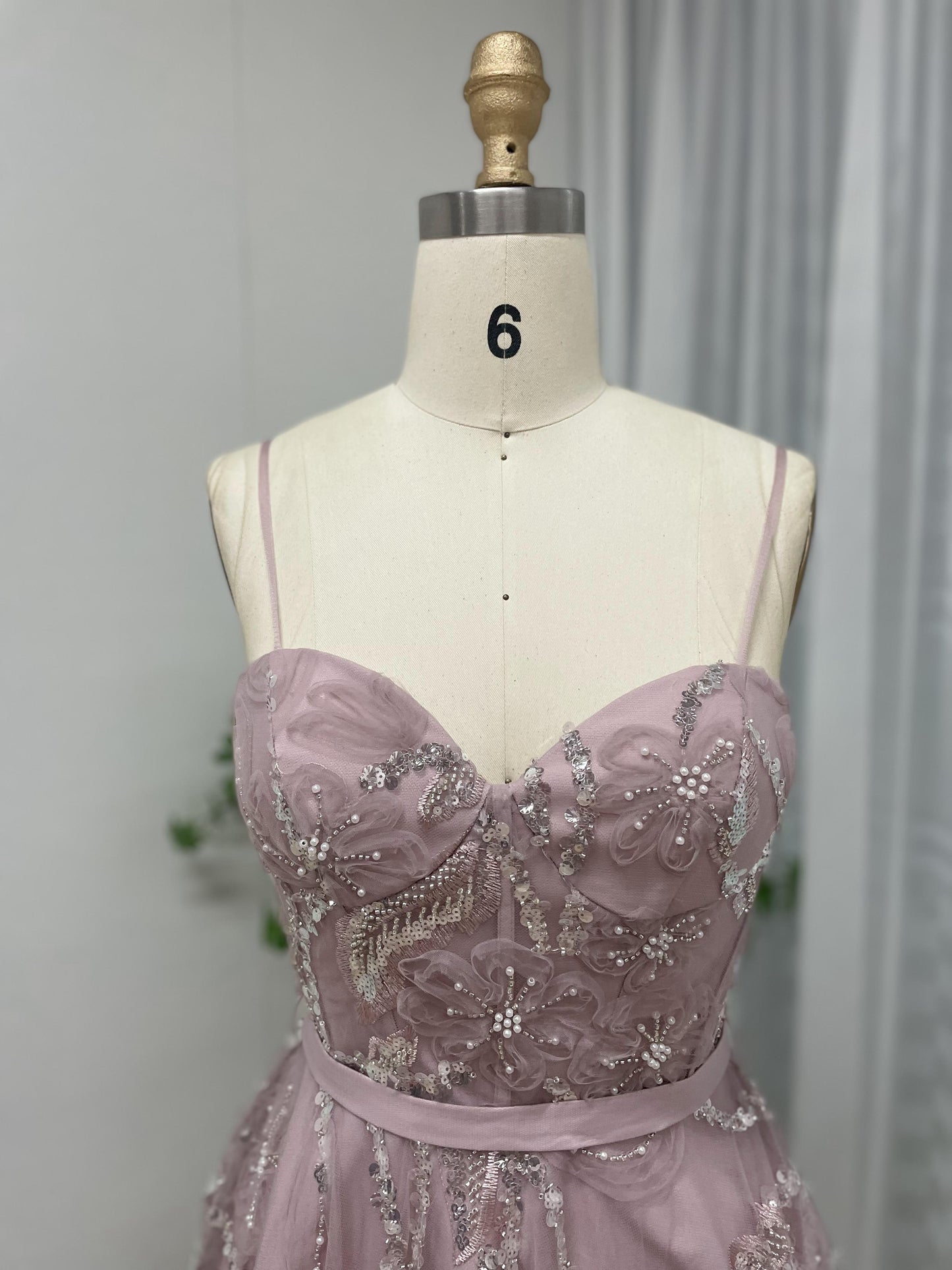 Sweetheart Spaghetti Strap Pink Lace Emboridery Birthday Party Cocktail MB40205