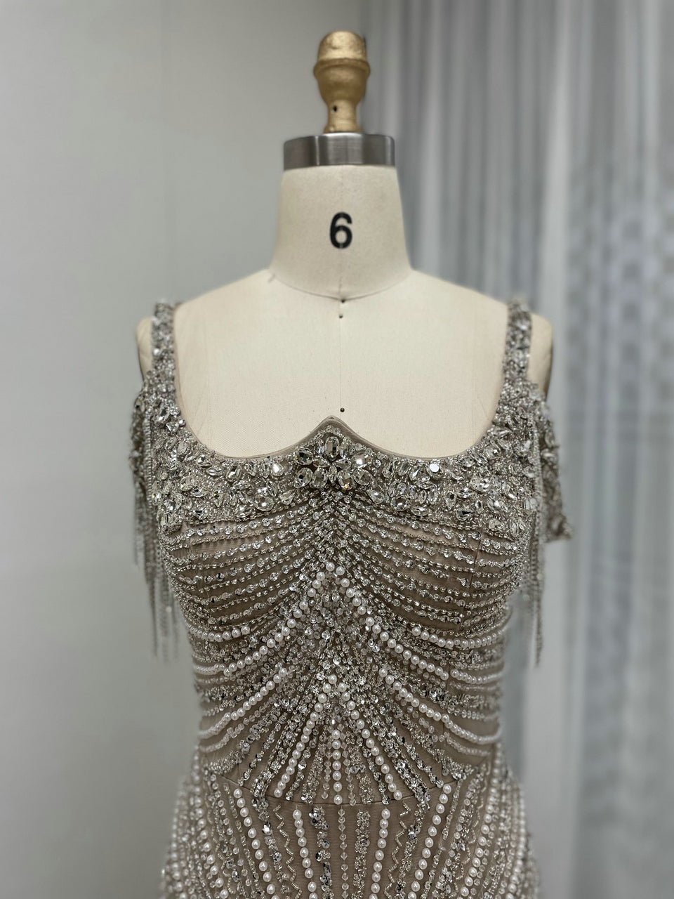 Luxury Beading Couture Back Cap Wedding Party Evening Dress MB40233