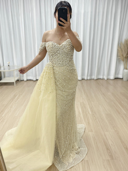 Luxury Beaded Sweetheart Neck Strapless Mermaid Evening Gown for Sexy Ladies MB40268-3