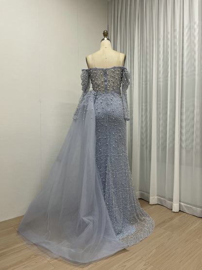 Sweetheart Long Sleeve Couture Beading Lace Evening Dress MB40268