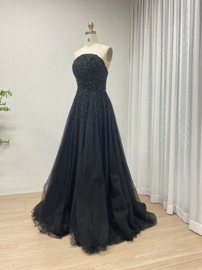 Luxury Evening Gown Detachable Cape Diamond Stylish Top Embellished Evening Dresses for Women Parties MB40306