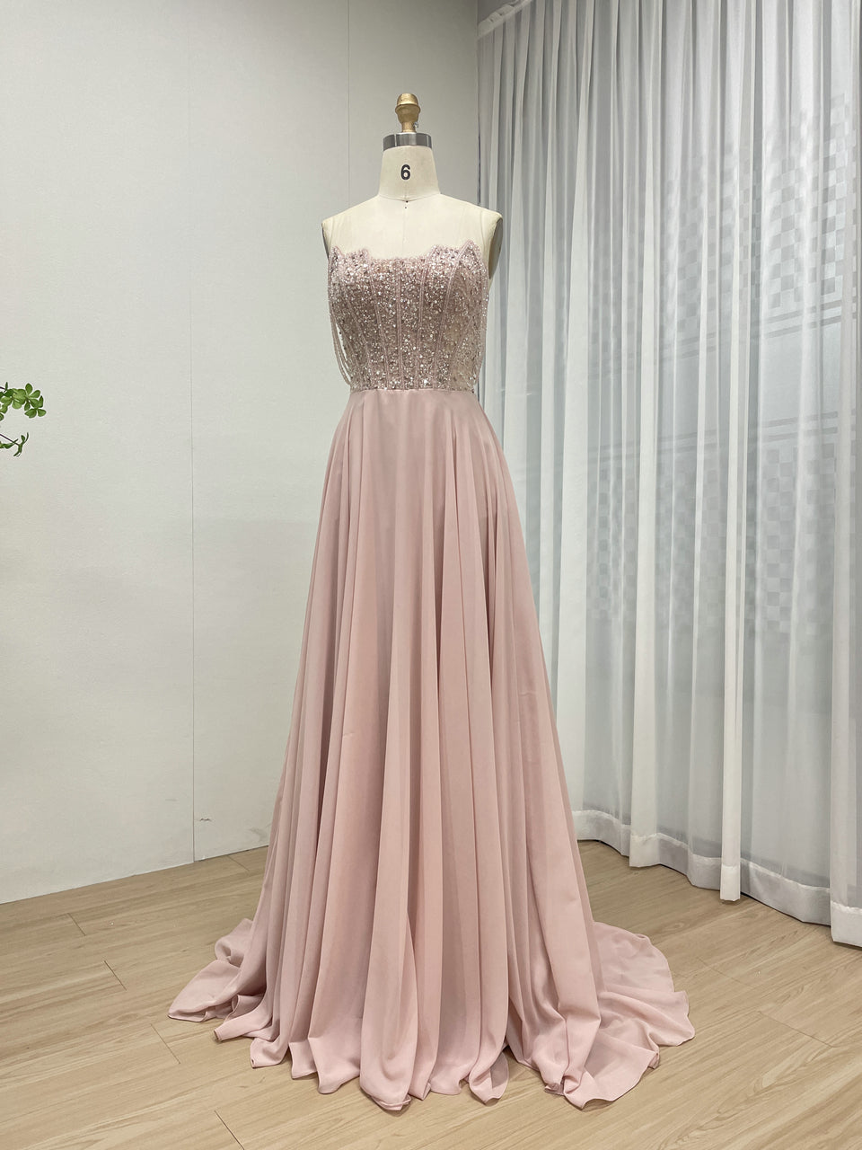 pink Evening Dress Sequins Beading Design Fashionable Off Shoulder Dress Sexy Evening Dress 2025 MB40310