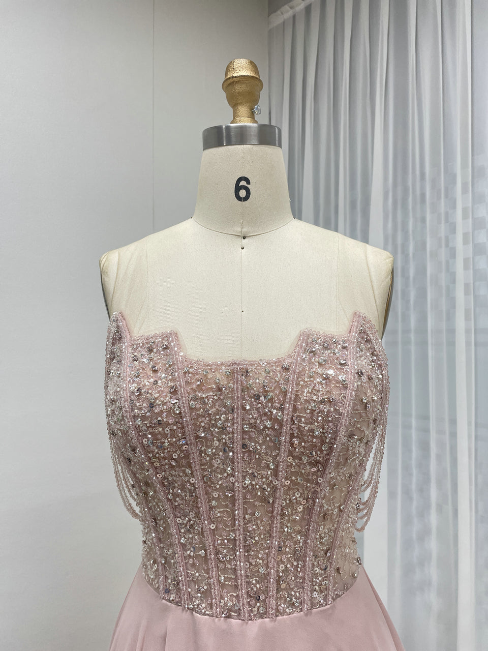 pink Evening Dress Sequins Beading Design Fashionable Off Shoulder Dress Sexy Evening Dress 2025 MB40310