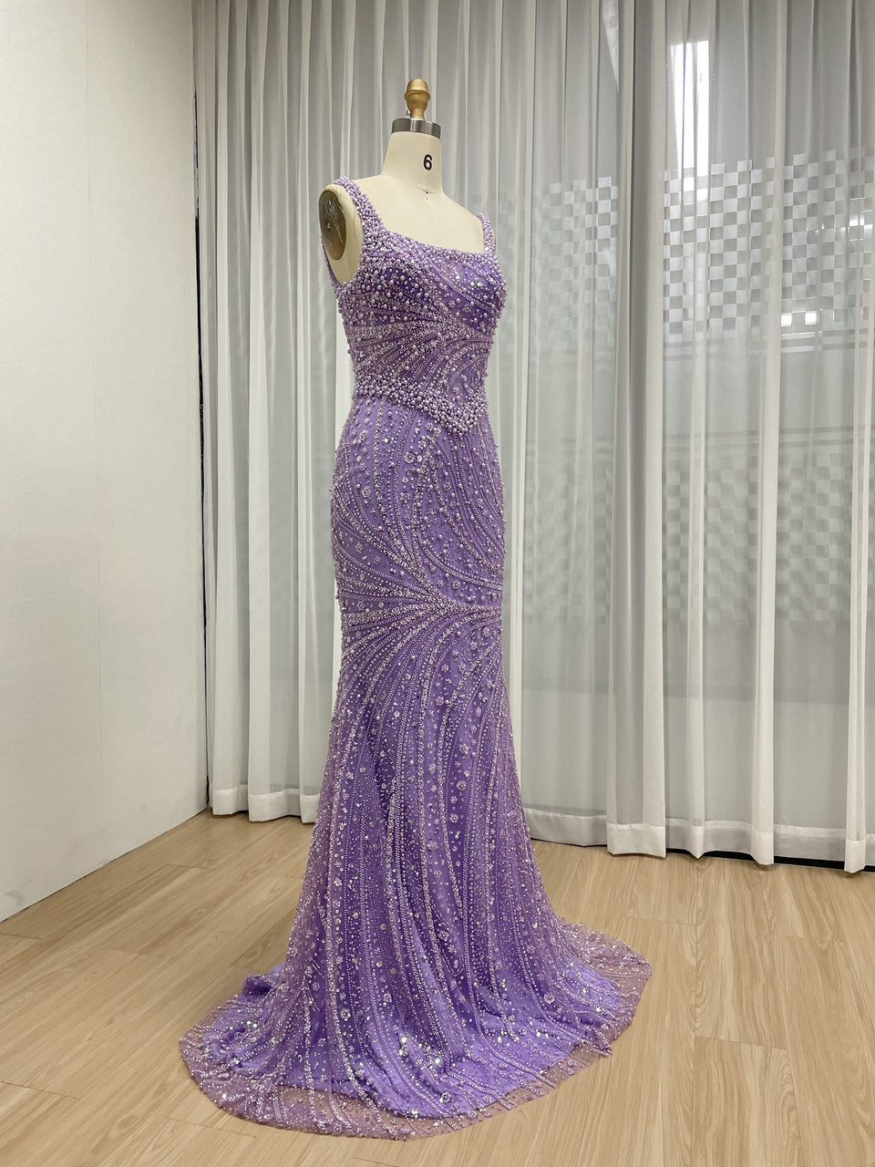 Hot Selling Spaghetti Strap Beading Lace Mermaid Fitted Wedding Party Evening Dress MB40328