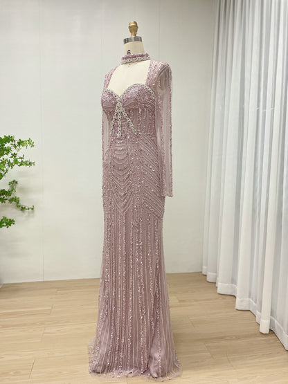 Gorgeous Dubai Couture Evening Gown Sexy Slit Embellished With Exquisite Embroidery Beaded MB40331