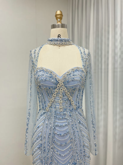 Gorgeous Dubai Couture Evening Gown Sexy Slit Embellished With Exquisite Embroidery Beaded MB40331