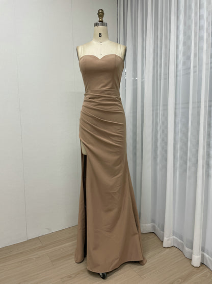 Sweetheart Ruched Side-Slit Mermaid Evening Gown - Floor Length Formal Dress MC20063