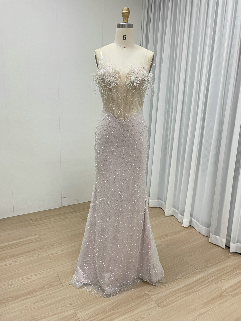 Black Mermaid Prom Dress - Crystal Beaded Corset Evening Gown - MC20070