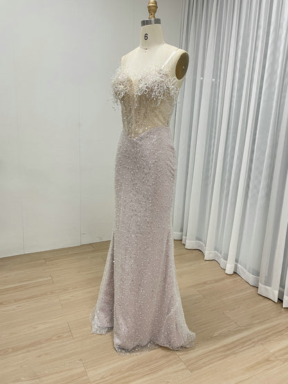 Black Mermaid Prom Dress - Crystal Beaded Corset Evening Gown - MC20070