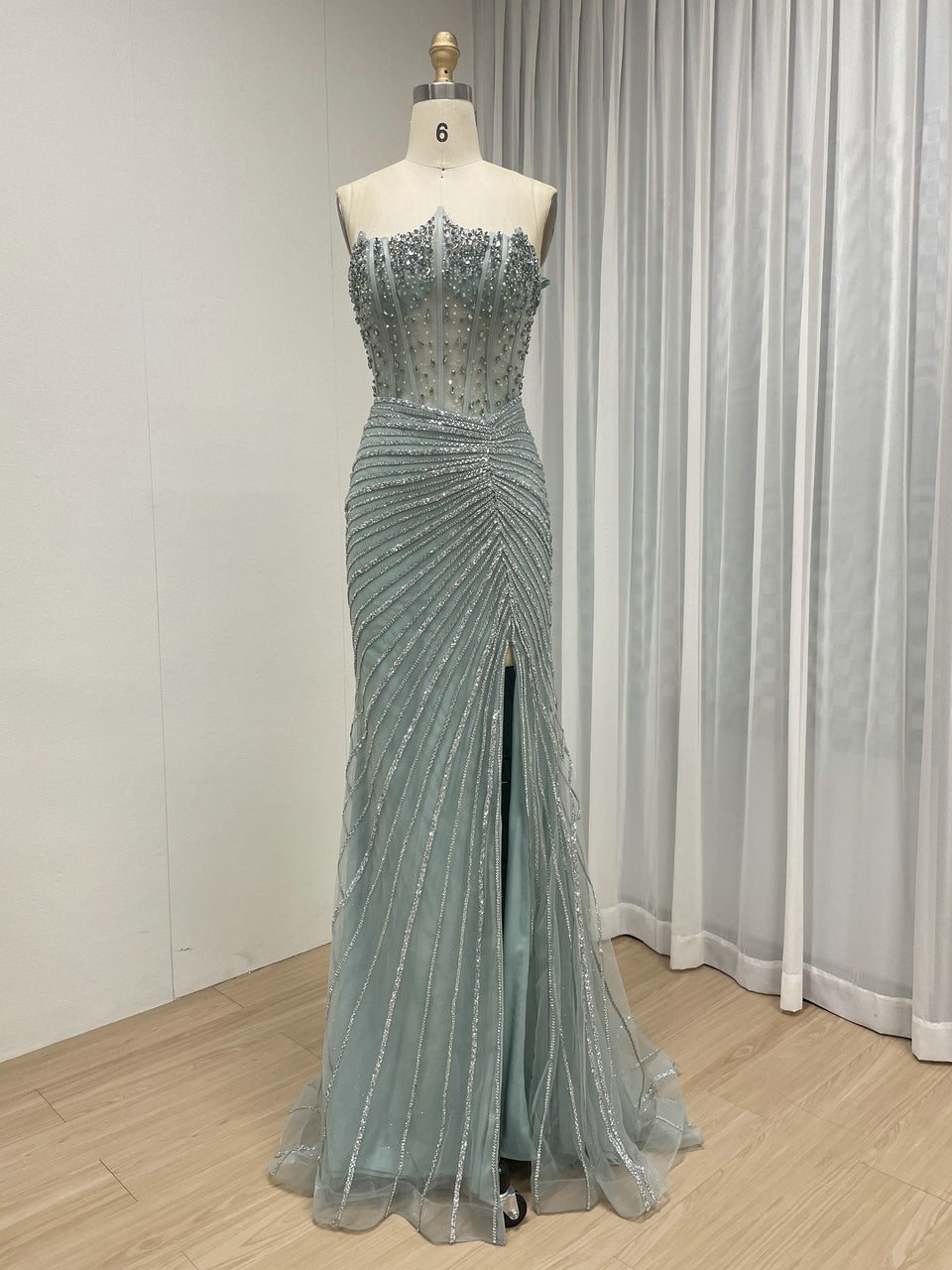 Pink Beaded Mermaid Evening Gown - Glamorous Prom & Formal Dress MC20097