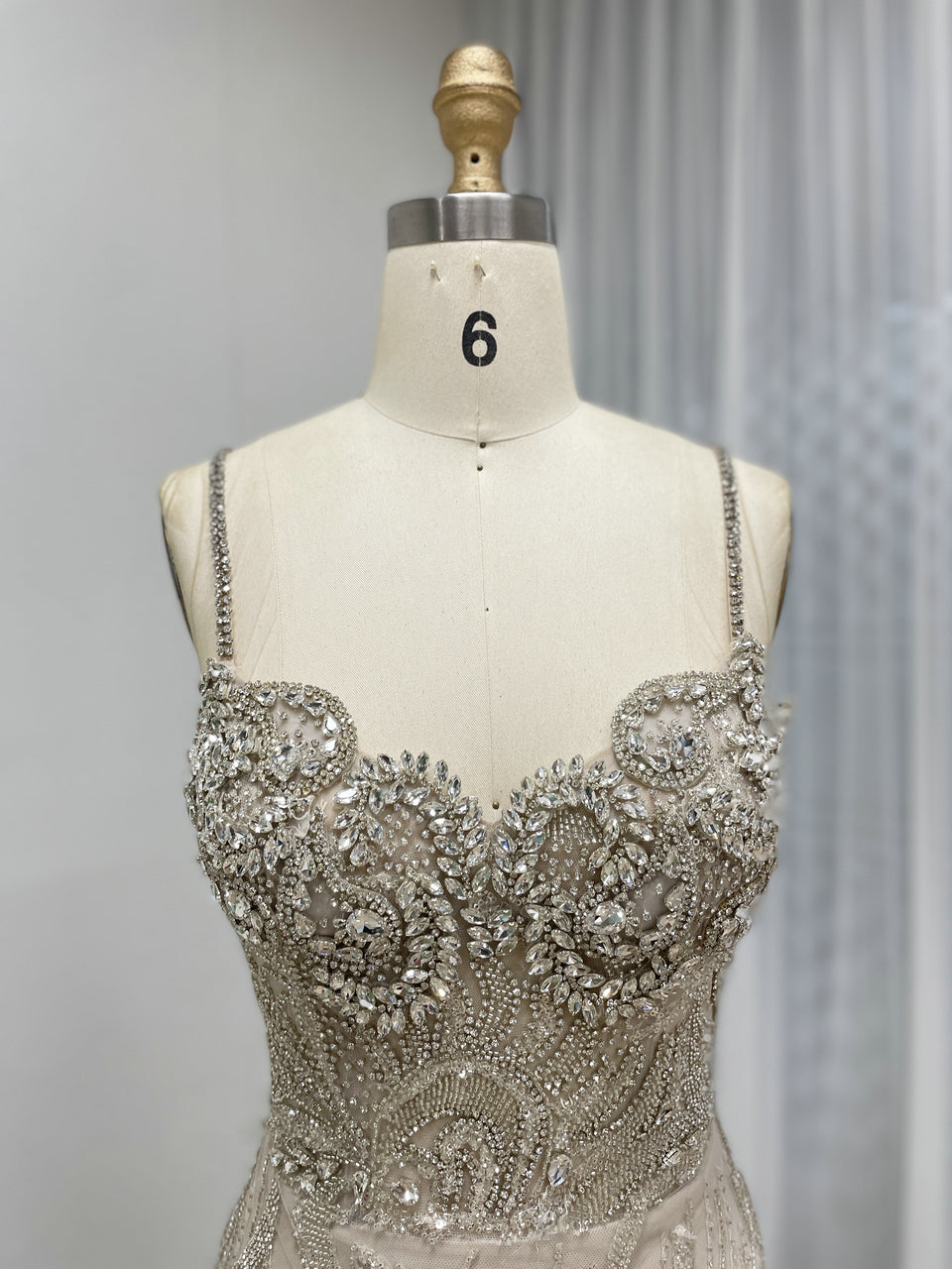 Hand-Beaded Mermaid Evening Gown in Caramel Formal Gala & Prom 2026 MC20104