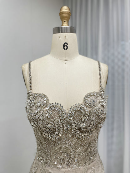 Hand-Beaded Mermaid Evening Gown in Caramel Formal Gala & Prom 2026 MC20104
