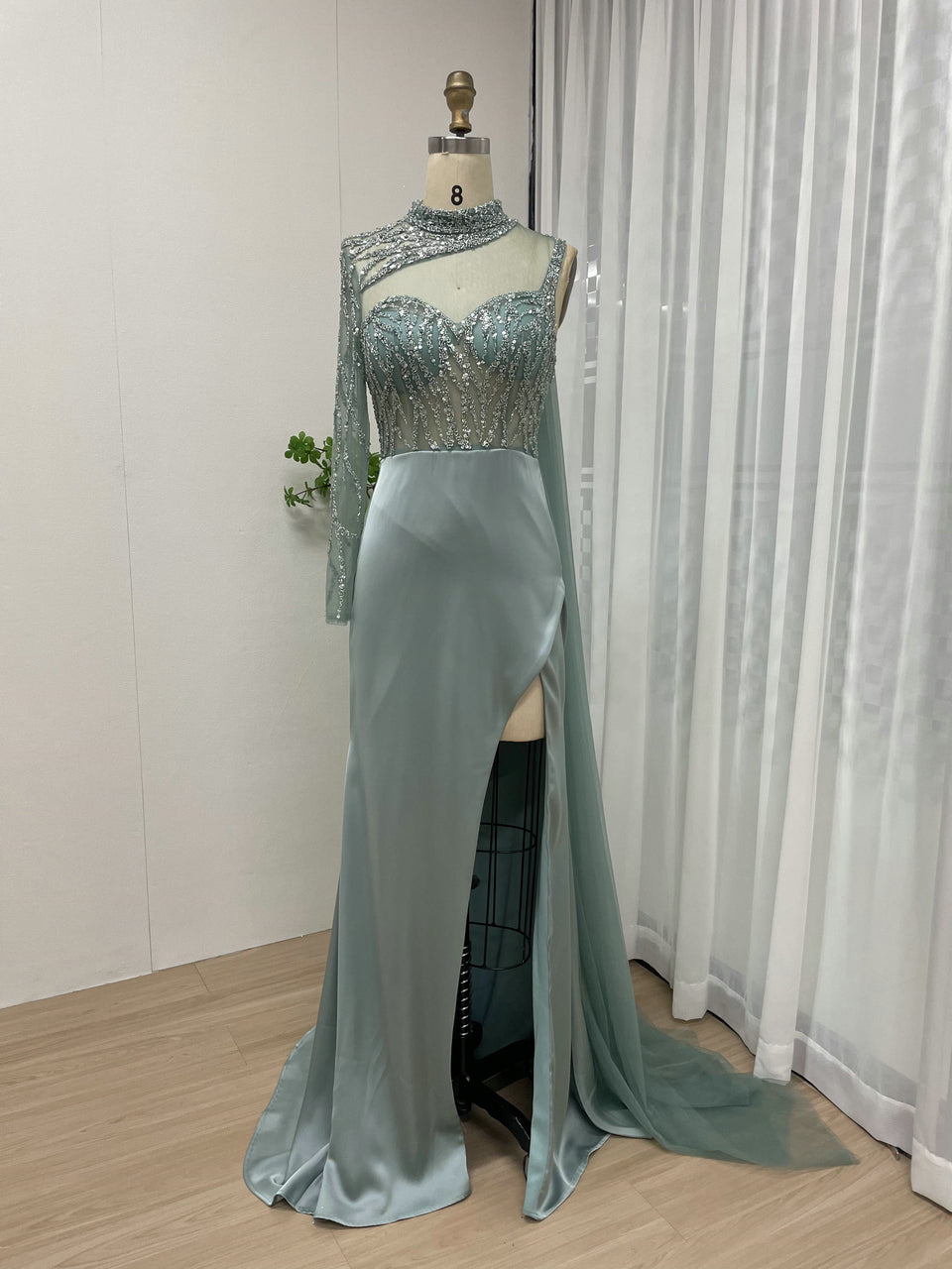 Luxury One Long Sleeve Two Piece Evening Dress MY30006