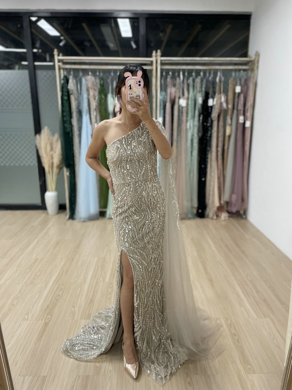 Luxury One Shoulder Beading Lace Evening Dress MY30023