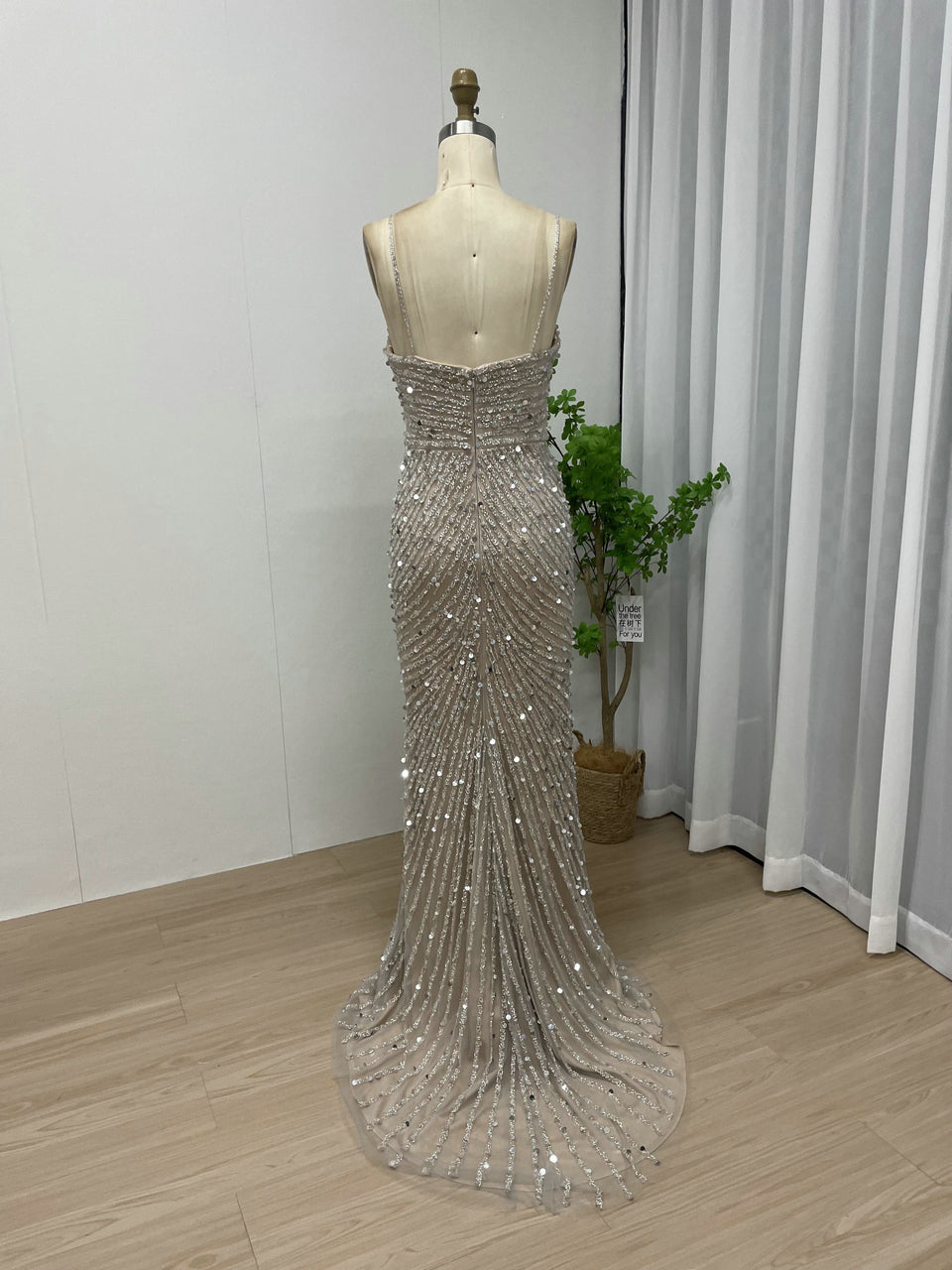 Spaghetti Strap Couture Beading Evening Dress MY30032