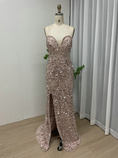 Spaghetti Strap Couture Beading Evening Dress MY30032