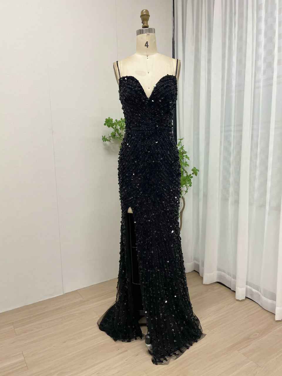 Spaghetti Strap Couture Beading Evening Dress MY30032