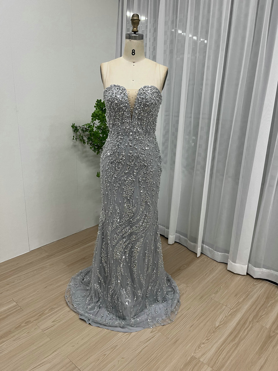 Luxury Green Sparkle Formal Dress Mermaid With Beaded Cape MY30036