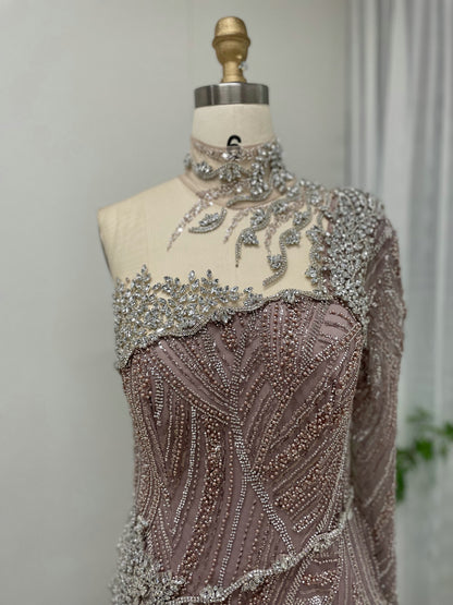 Stunning Long Sleeve Couture Beading Wedding Party Evening Dress MY30062