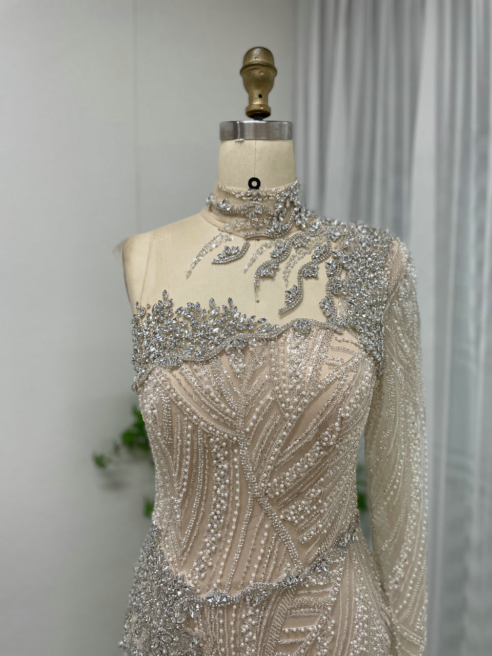 Stunning Long Sleeve Couture Beading Wedding Party Evening Dress MY30062