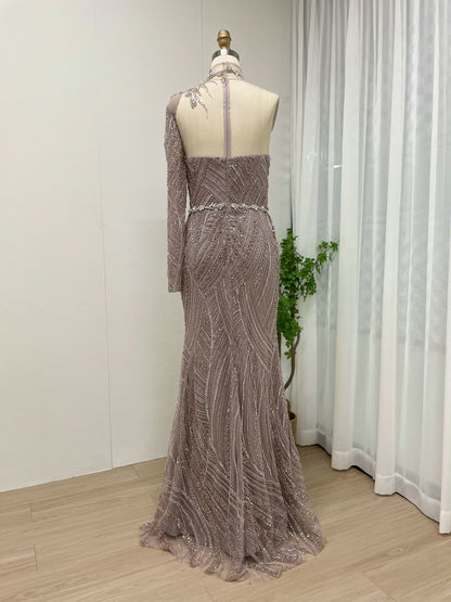 Stunning Long Sleeve Couture Beading Wedding Party Evening Dress MY30062