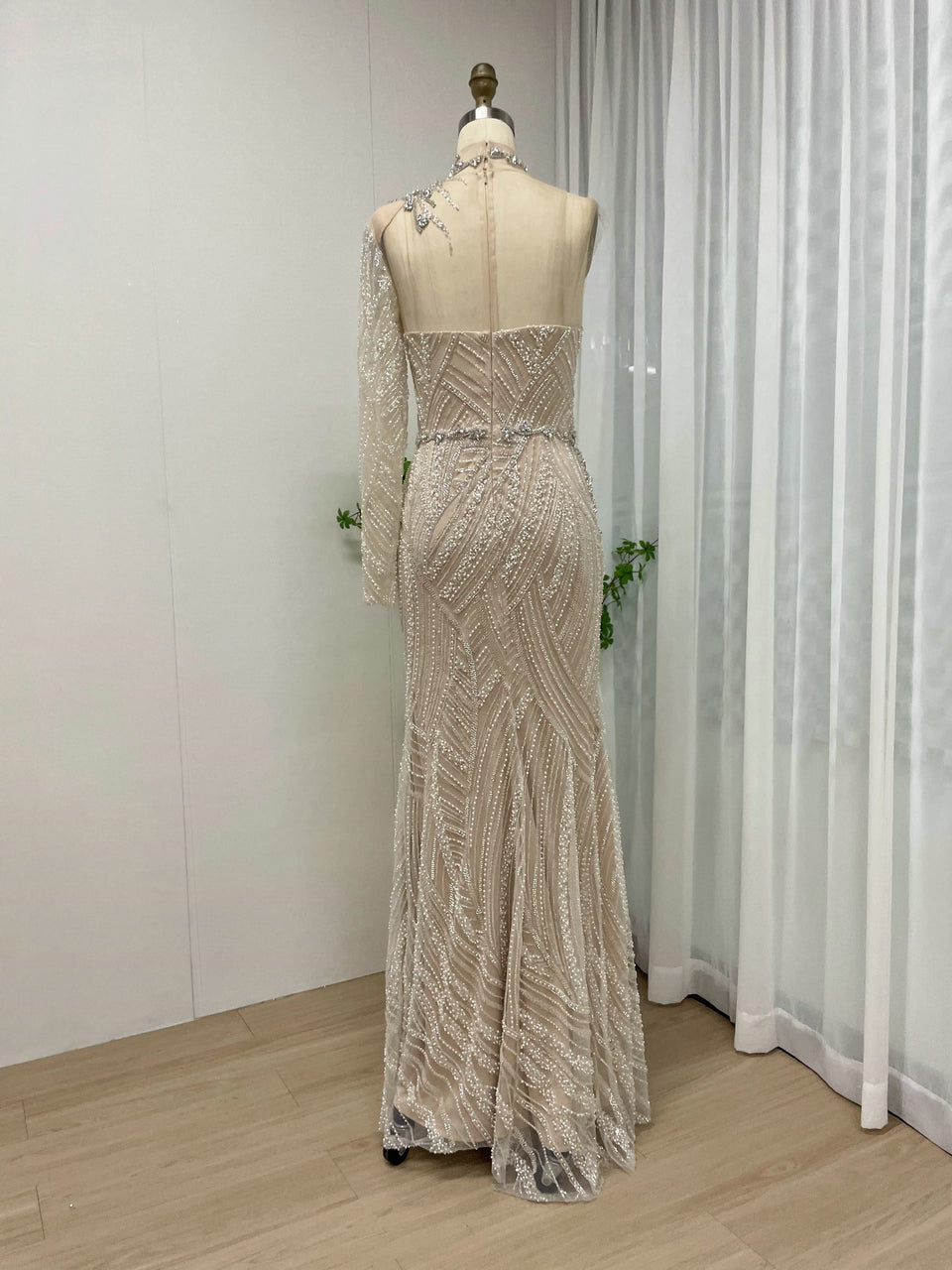 Stunning Long Sleeve Couture Beading Wedding Party Evening Dress MY30062