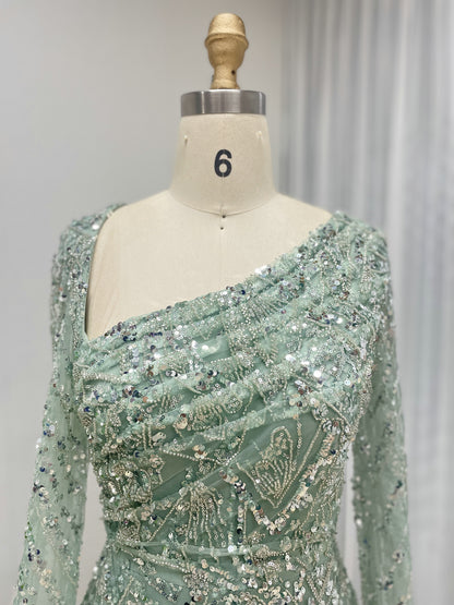 Elegant Sequined Flared Sleeves Flowing Skirt Luxury Evening Wear for Special Occasions MY30089-2